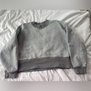 Frame Denim Heather Gray Crop Sweatshirt